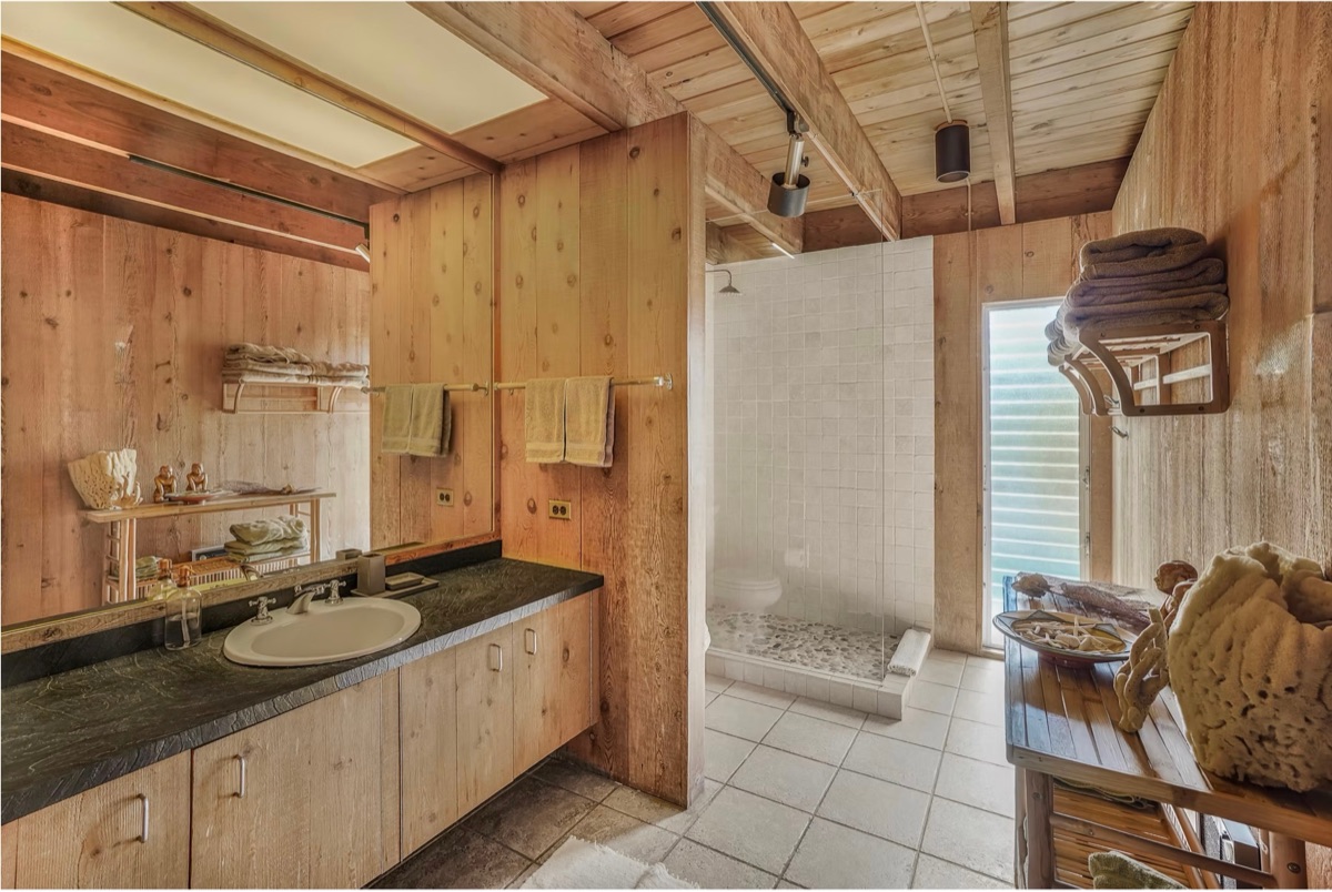 Guest bathroom with stone counter